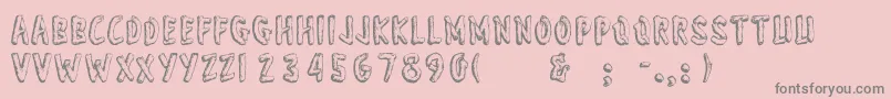 フォントWonderofyosemite – ピンクの背景に灰色の文字