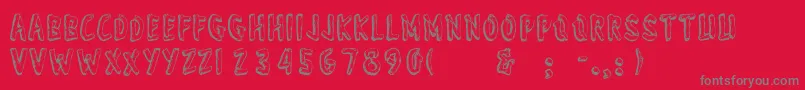 フォントWonderofyosemite – 赤い背景に灰色の文字