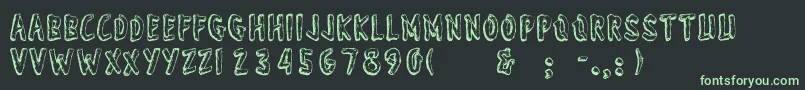 フォントWonderofyosemite – 黒い背景に緑の文字