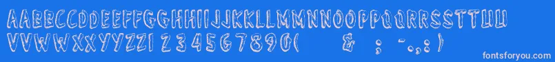 フォントWonderofyosemite – ピンクの文字、青い背景