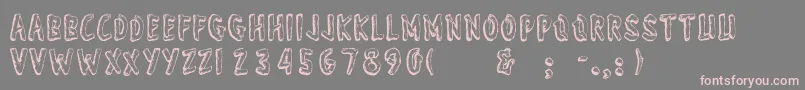 フォントWonderofyosemite – 灰色の背景にピンクのフォント