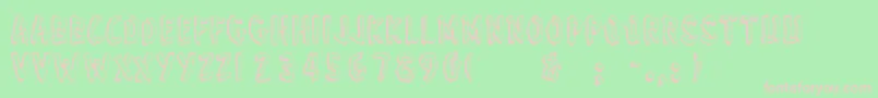 フォントWonderofyosemite – 緑の背景にピンクのフォント