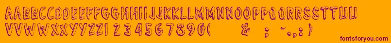Шрифт Wonderofyosemite – фиолетовые шрифты на оранжевом фоне
