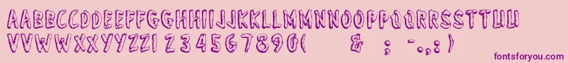 Wonderofyosemite-fontti – violetit fontit vaaleanpunaisella taustalla