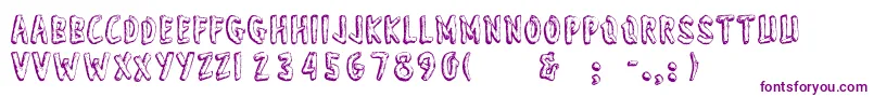 Шрифт Wonderofyosemite – фиолетовые шрифты на белом фоне