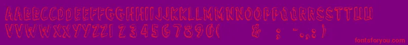 フォントWonderofyosemite – 紫の背景に赤い文字