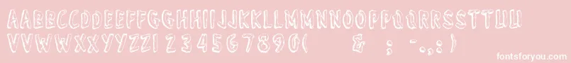 Шрифт Wonderofyosemite – белые шрифты на розовом фоне