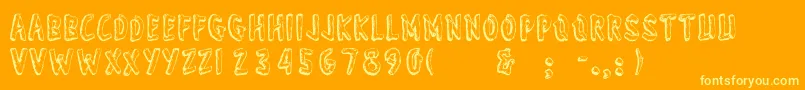 Wonderofyosemite-Schriftart – Gelbe Schriften auf orangefarbenem Hintergrund