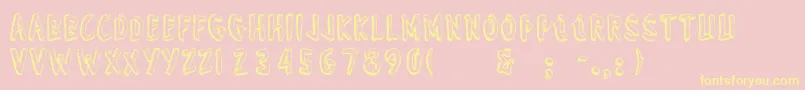 Wonderofyosemite-fontti – keltaiset fontit vaaleanpunaisella taustalla