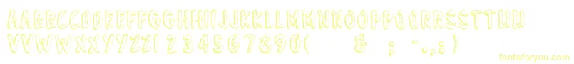 Wonderofyosemite-Schriftart – Gelbe Schriften auf weißem Hintergrund