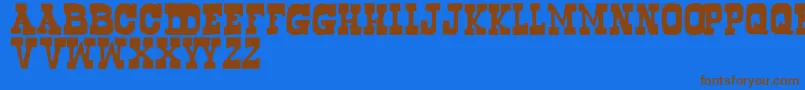 Bogus Font – Brown Fonts on Blue Background