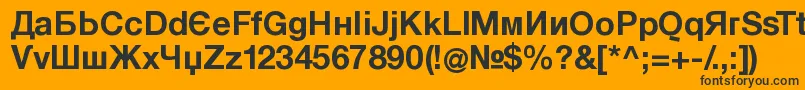 KyrillasansserifBold Font – Black Fonts on Orange Background