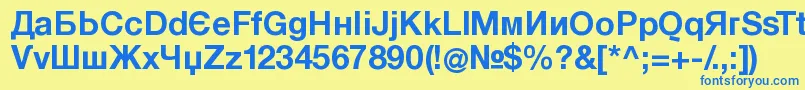 KyrillasansserifBold Font – Blue Fonts on Yellow Background