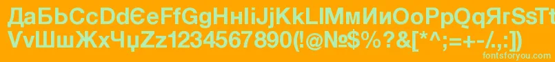 KyrillasansserifBold Font – Green Fonts on Orange Background