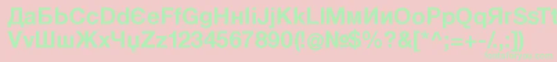 KyrillasansserifBold Font – Green Fonts on Pink Background