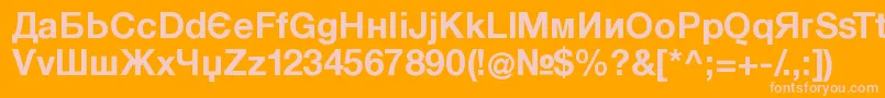 KyrillasansserifBold-Schriftart – Rosa Schriften auf orangefarbenem Hintergrund