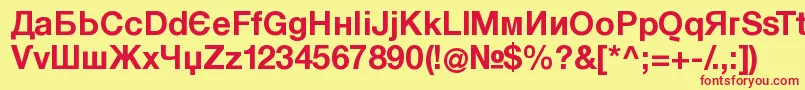 KyrillasansserifBold Font – Red Fonts on Yellow Background