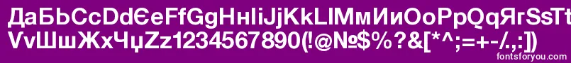 フォントKyrillasansserifBold – 紫の背景に白い文字