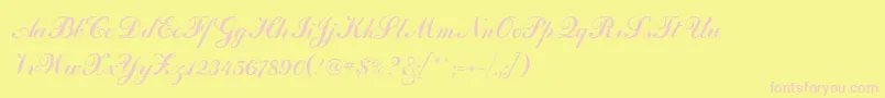 Odessa ffy Font – Pink Fonts on Yellow Background