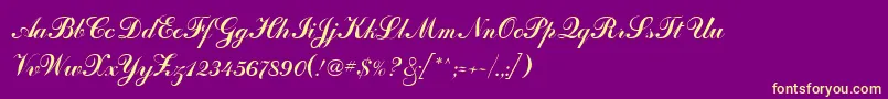 Odessa ffy Font – Yellow Fonts on Purple Background