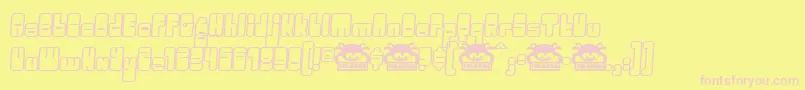 Oggle Font – Pink Fonts on Yellow Background