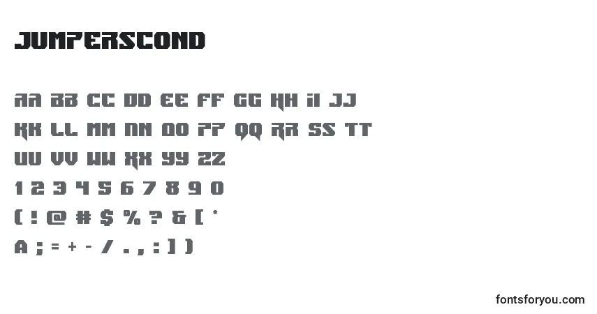 A fonte Jumperscond – alfabeto, números, caracteres especiais