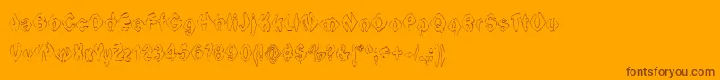 IngothicalWeird-Schriftart – Braune Schriften auf orangefarbenem Hintergrund