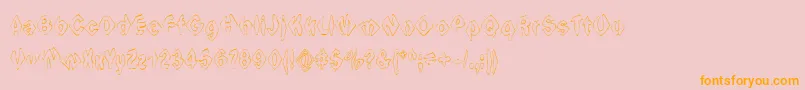 IngothicalWeird-Schriftart – Orangefarbene Schriften auf rosa Hintergrund