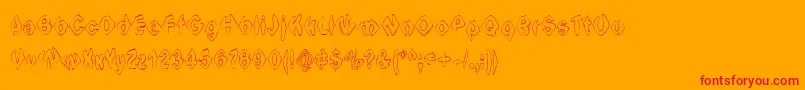 IngothicalWeird Font – Red Fonts on Orange Background