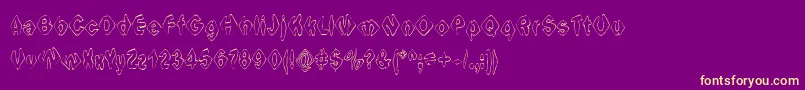 IngothicalWeird-Schriftart – Gelbe Schriften auf violettem Hintergrund