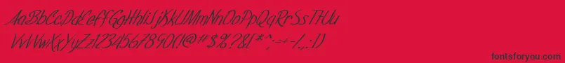 Police SfFoxboroScriptItalic – polices noires sur fond rouge