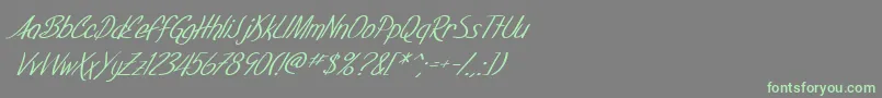 SfFoxboroScriptItalic-Schriftart – Grüne Schriften auf grauem Hintergrund
