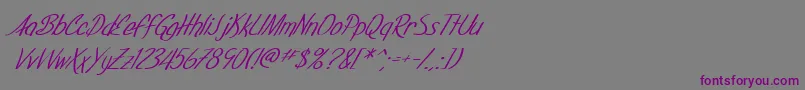 SfFoxboroScriptItalic Font – Purple Fonts on Gray Background