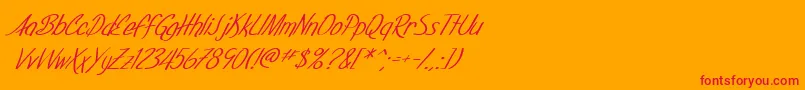 fuente SfFoxboroScriptItalic – Fuentes Rojas Sobre Fondo Naranja
