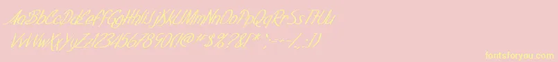 フォントSfFoxboroScriptItalic – 黄色のフォント、ピンクの背景