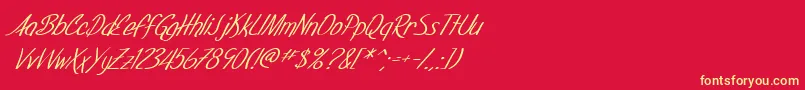 fuente SfFoxboroScriptItalic – Fuentes Amarillas Sobre Fondo Rojo