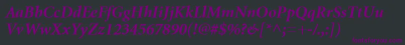 MinionCyrillicBoldItalic Font – Purple Fonts on Black Background