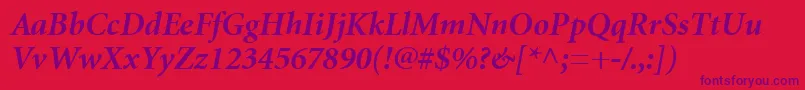 MinionCyrillicBoldItalic Font – Purple Fonts on Red Background