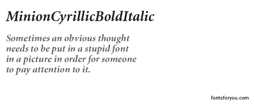 MinionCyrillicBoldItalic Font