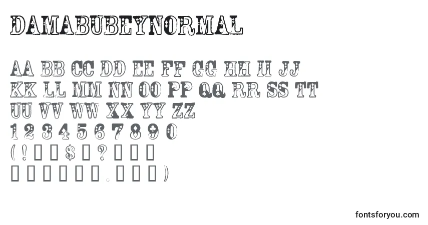DamaBubeyNormalフォント–アルファベット、数字、特殊文字