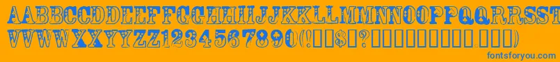 DamaBubeyNormal Font – Blue Fonts on Orange Background