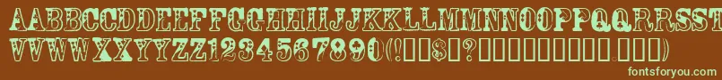 DamaBubeyNormal Font – Green Fonts on Brown Background