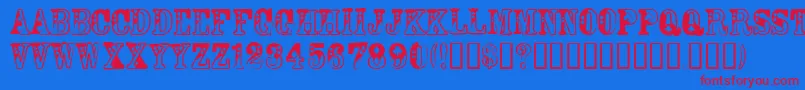 DamaBubeyNormal Font – Red Fonts on Blue Background