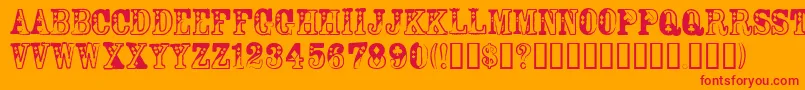 DamaBubeyNormal Font – Red Fonts on Orange Background