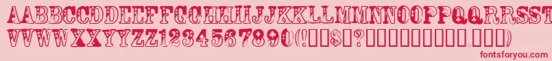 DamaBubeyNormal Font – Red Fonts on Pink Background