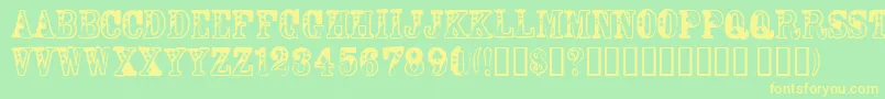 DamaBubeyNormal Font – Yellow Fonts on Green Background