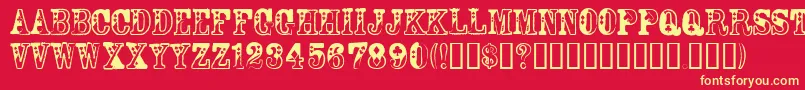 DamaBubeyNormal Font – Yellow Fonts on Red Background