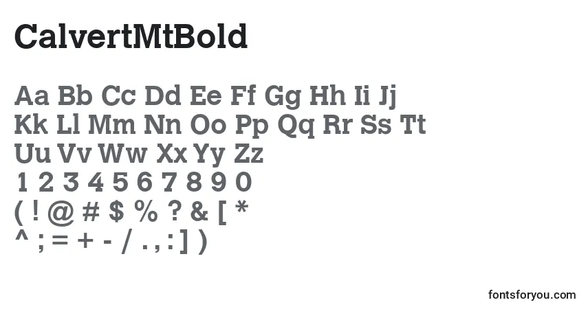 A fonte CalvertMtBold – alfabeto, números, caracteres especiais