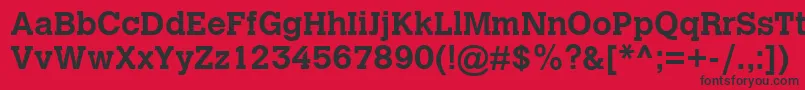 フォントCalvertMtBold – 赤い背景に黒い文字