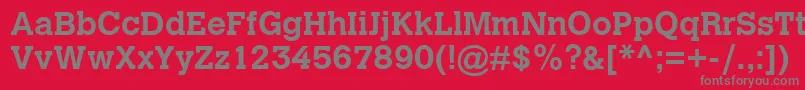 フォントCalvertMtBold – 赤い背景に灰色の文字